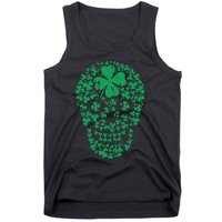 Shamrock Skull, Lucky Clover Leaf Irish Skull Tank Top