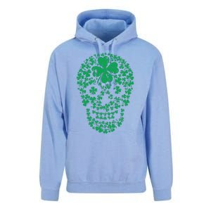 Shamrock Skull, Lucky Clover Leaf Irish Skull Unisex Surf Hoodie