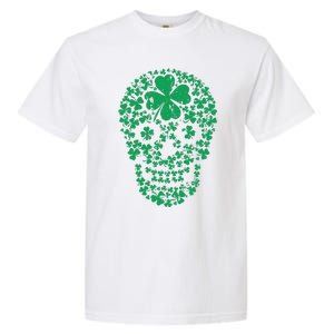 Shamrock Skull, Lucky Clover Leaf Irish Skull Garment-Dyed Heavyweight T-Shirt