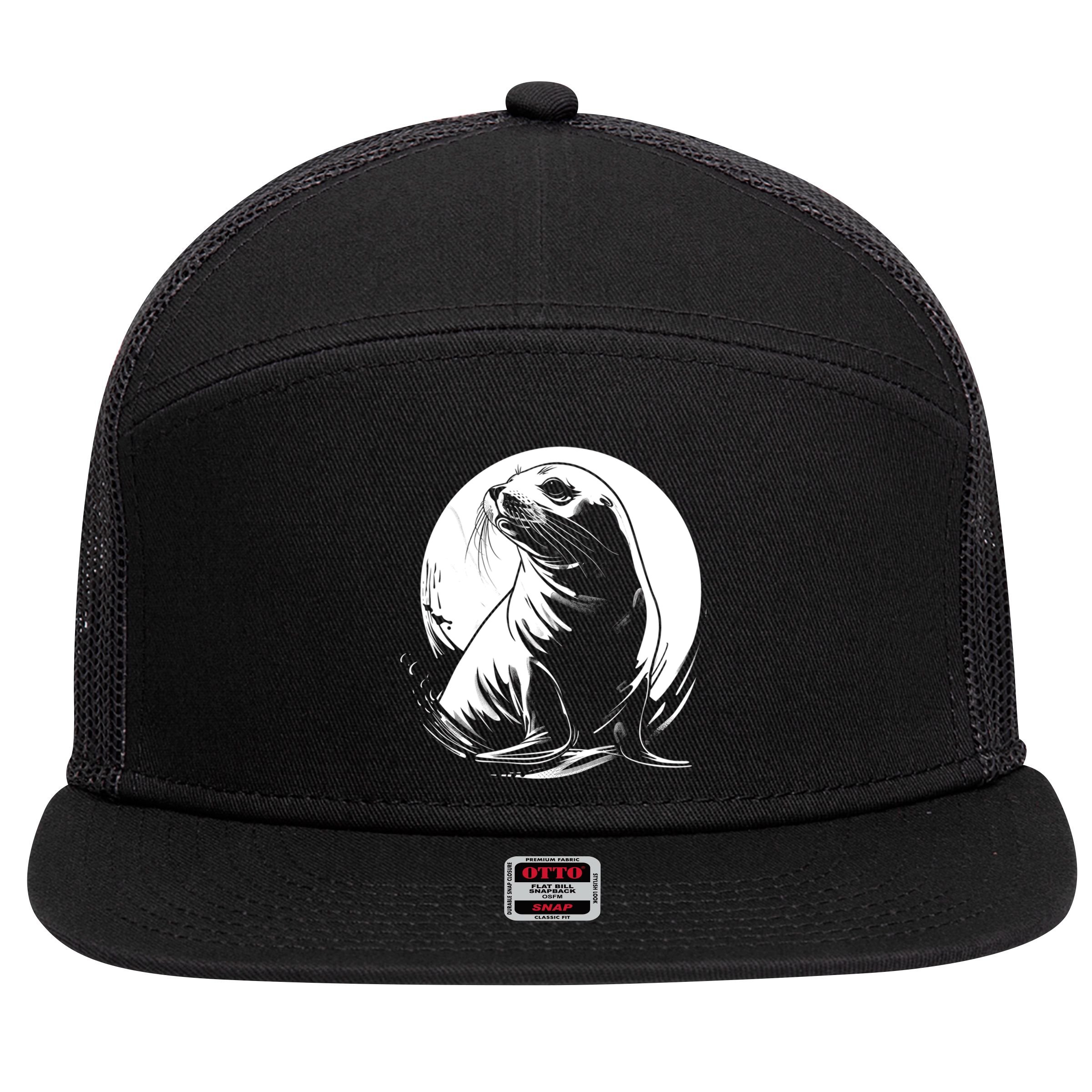 Seal Sea Lion Zookeeper Animal Gift 7 Panel Mesh Trucker Snapback Hat