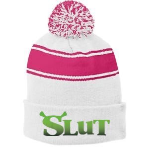 Slut Stripe Pom Pom Beanie