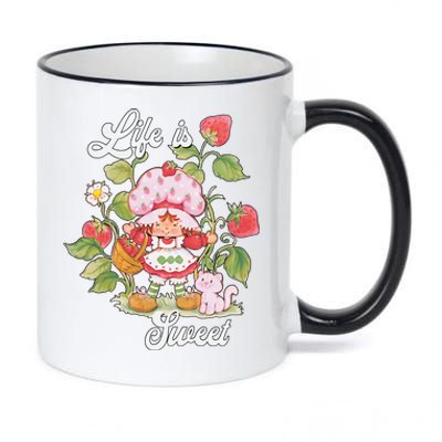 Life Is Sweet Vintage Berry Garden 11oz Black Color Changing Mug