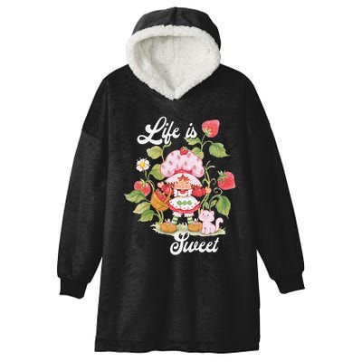 Life Is Sweet Vintage Berry Garden Hooded Wearable Blanket