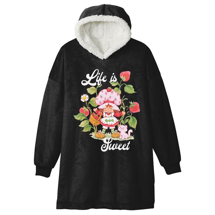 Life Is Sweet Vintage Berry Garden Hooded Wearable Blanket