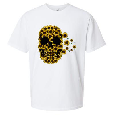 Sunflower Skull Lazy Halloween Costume Cute Skeleton Sueded Cloud Jersey T-Shirt