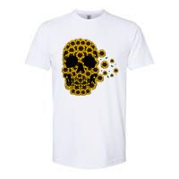 Sunflower Skull Lazy Halloween Costume Cute Skeleton Softstyle CVC T-Shirt