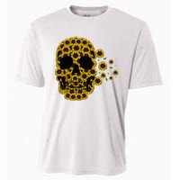 Sunflower Skull Lazy Halloween Costume Cute Skeleton Cooling Performance Crew T-Shirt