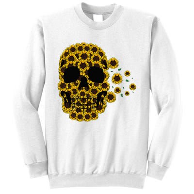 Sunflower Skull Lazy Halloween Costume Cute Skeleton Sweatshirt