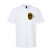 Sunflower Skull Lazy Halloween Costume Cute Skeleton Softstyle Adult Sport Polo