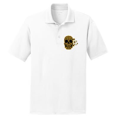 Sunflower Skull Lazy Halloween Costume Cute Skeleton PosiCharge RacerMesh Polo