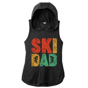 Skiing Sports Lover Retro Style Skiing Ski Dad Fathers Day Cute Gift Ladies PosiCharge Tri-Blend Wicking Draft Hoodie Tank