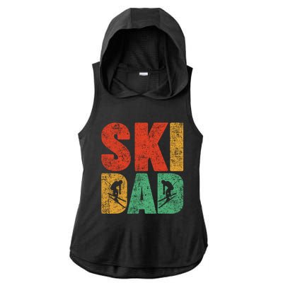 Skiing Sports Lover Retro Style Skiing Ski Dad Fathers Day Cute Gift Ladies PosiCharge Tri-Blend Wicking Draft Hoodie Tank