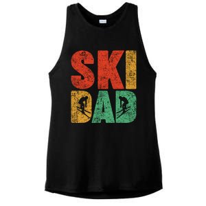 Skiing Sports Lover Retro Style Skiing Ski Dad Fathers Day Cute Gift Ladies PosiCharge Tri-Blend Wicking Tank