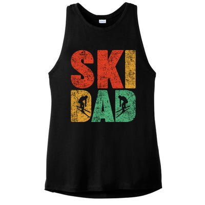 Skiing Sports Lover Retro Style Skiing Ski Dad Fathers Day Cute Gift Ladies PosiCharge Tri-Blend Wicking Tank