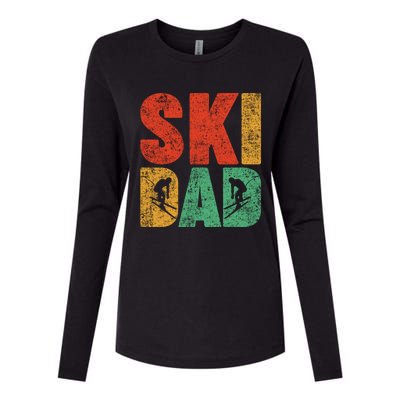 Skiing Sports Lover Retro Style Skiing Ski Dad Fathers Day Cute Gift Womens Cotton Relaxed Long Sleeve T-Shirt