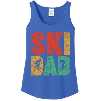 Skiing Sports Lover Retro Style Skiing Ski Dad Fathers Day Cute Gift Ladies Essential Tank