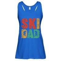 Skiing Sports Lover Retro Style Skiing Ski Dad Fathers Day Cute Gift Ladies Essential Flowy Tank