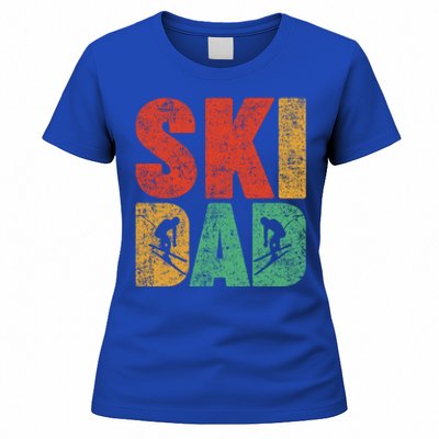 Skiing Sports Lover Retro Style Skiing Ski Dad Fathers Day Cute Gift Women's T-Shirt