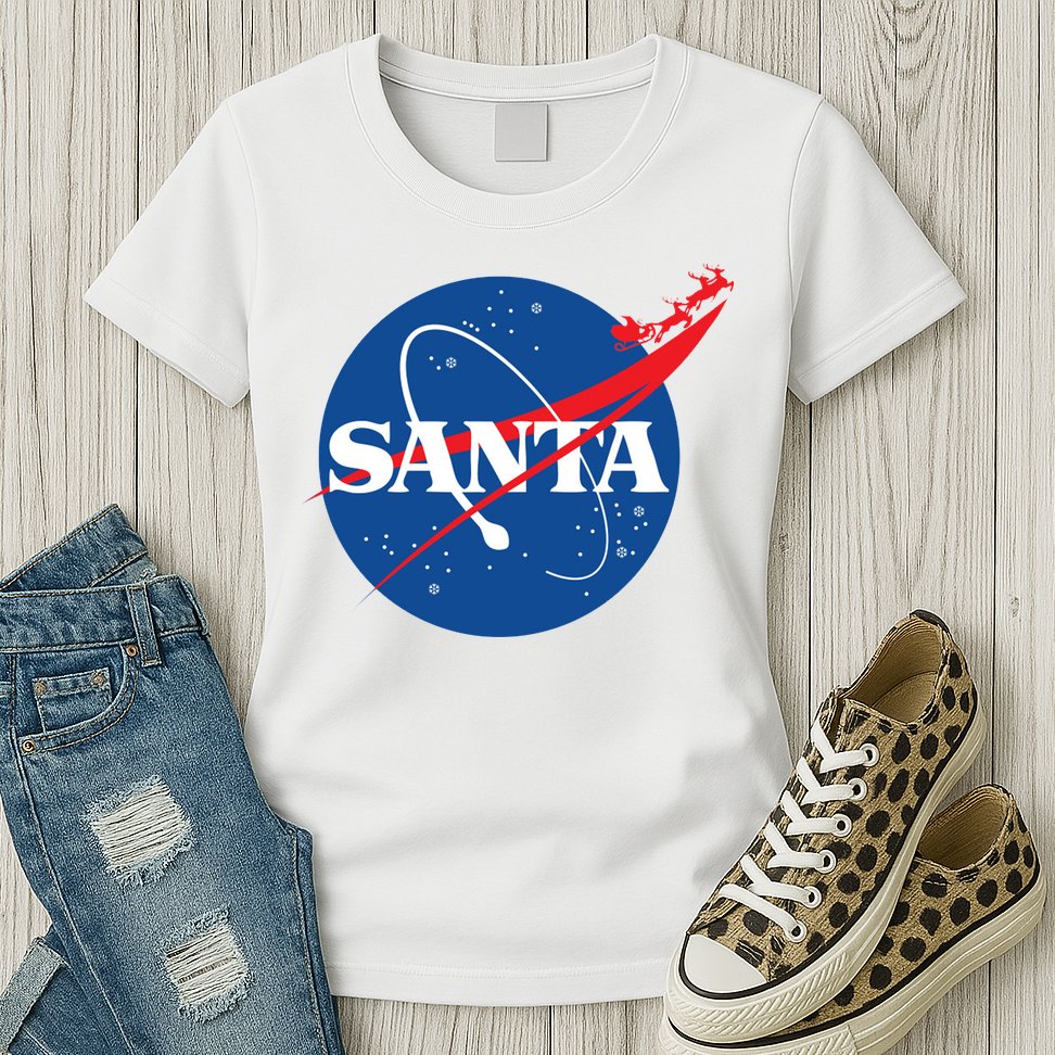 Santa Space Logo Womens T-Shirt