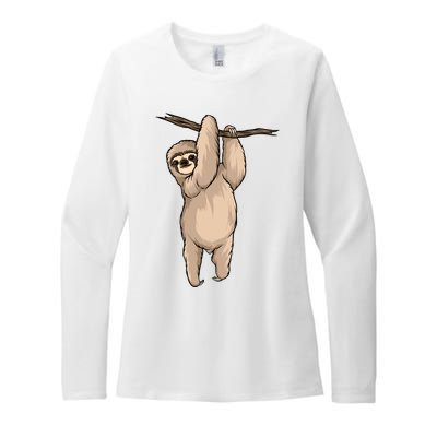 Sloth Womens CVC Long Sleeve Shirt