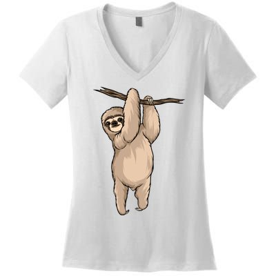 Sloth Women's V-Neck T-Shirt