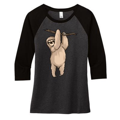 Sloth Women's Tri-Blend 3/4-Sleeve Raglan Shirt