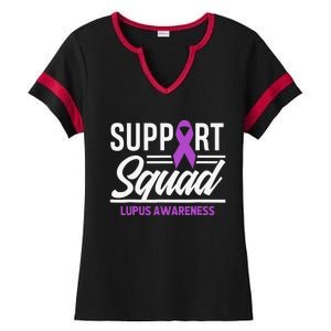 Support Squad Lupus Warrior Supporter Lupus Awareness Ladies Halftime Notch Neck Tee