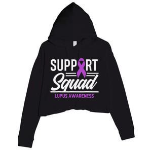 Support Squad Lupus Warrior Supporter Lupus Awareness Crop Fleece Hoodie