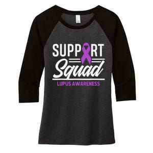 Support Squad Lupus Warrior Supporter Lupus Awareness Women's Tri-Blend 3/4-Sleeve Raglan Shirt