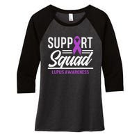 Support Squad Lupus Warrior Supporter Lupus Awareness Women's Tri-Blend 3/4-Sleeve Raglan Shirt