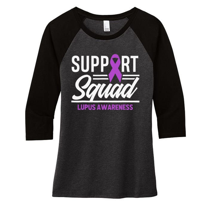 Support Squad Lupus Warrior Supporter Lupus Awareness Women's Tri-Blend 3/4-Sleeve Raglan Shirt