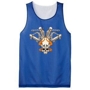 Skateboarding Skeletons Lover Skater Skate Fan Funny Gift Mesh Reversible Basketball Jersey Tank