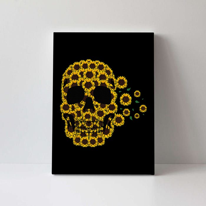 Sunflower Skull Lazy Halloween Costume Cute Skeleton Canvas