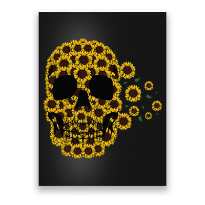 Sunflower Skull Lazy Halloween Costume Cute Skeleton Poster