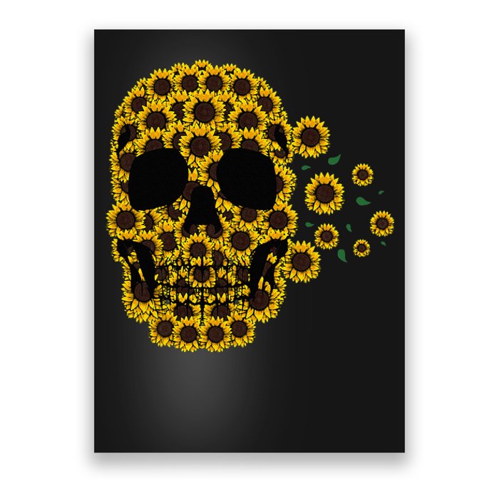 Sunflower Skull Lazy Halloween Costume Cute Skeleton Poster