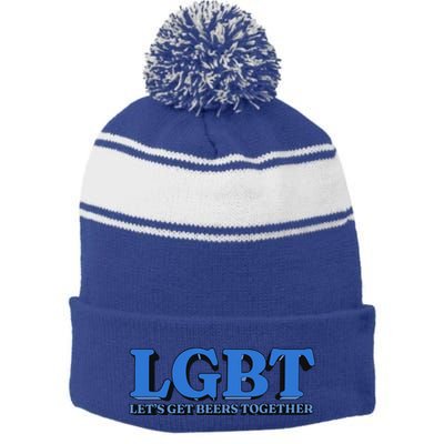Shithead Steve Lgbt LetS Get Beers Together Stripe Pom Pom Beanie
