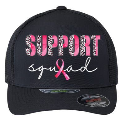 Support Squad Leopard Pink Warrior Breast Cancer Awareness Flexfit Unipanel Trucker Cap