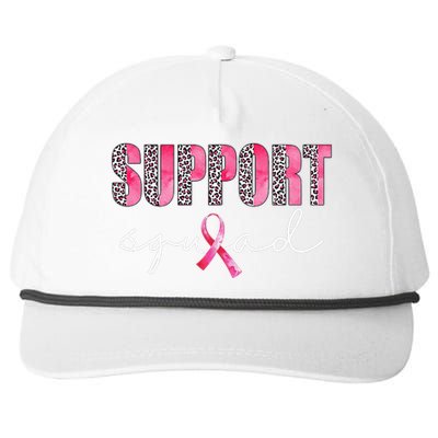 Support Squad Leopard Pink Warrior Breast Cancer Awareness Snapback Five-Panel Rope Hat