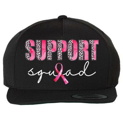 Support Squad Leopard Pink Warrior Breast Cancer Awareness Wool Snapback Cap