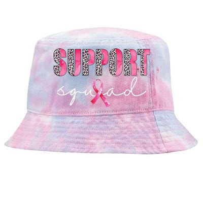 Support Squad Leopard Pink Warrior Breast Cancer Awareness Tie-Dyed Bucket Hat