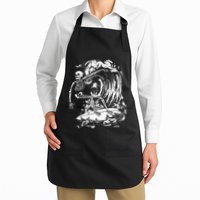 Skeleton Surfing Lazy Halloween Costume Skull Bones Surfer Full-Length Apron With Pockets