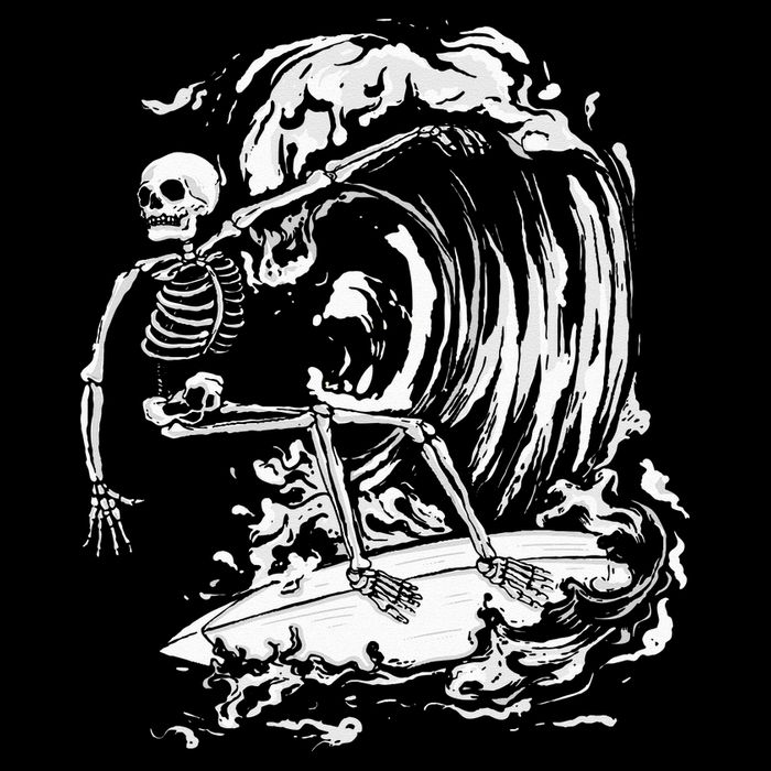 Skeleton Surfing Lazy Halloween Costume Skull Bones Surfer Full-Length Apron With Pockets