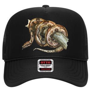 Snake Snake Lover  Men Snake High Crown Mesh Back Trucker Hat