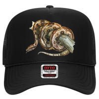 Snake Snake Lover  Men Snake High Crown Mesh Back Trucker Hat