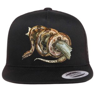 Snake Snake Lover  Men Snake Flat Bill Trucker Hat