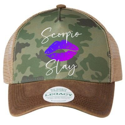 Scorpio Slay Lipstick Lips Birthday S Gift Legacy Tie Dye Trucker Hat