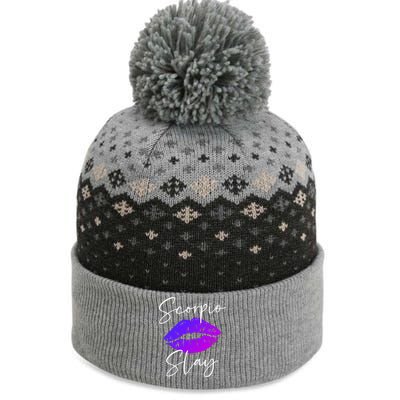 Scorpio Slay Lipstick Lips Birthday S Gift The Baniff Cuffed Pom Beanie