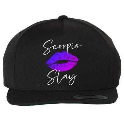 Scorpio Slay Lipstick Lips Birthday S Gift Wool Snapback Cap