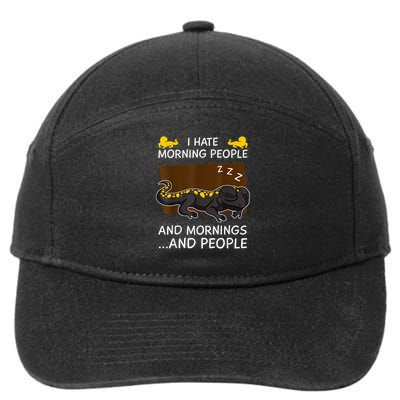 Salamander Sleeping Lizard Amphibian Reptile Zoologist 7-Panel Snapback Hat