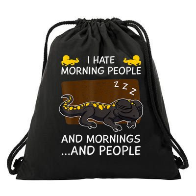 Salamander Sleeping Lizard Amphibian Reptile Zoologist Drawstring Bag